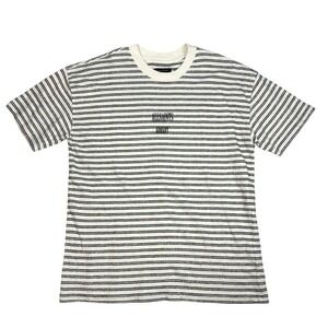 AllSaints‎ Subverse T-Shirt Mens Size M Oversized Fit Striped Logo White